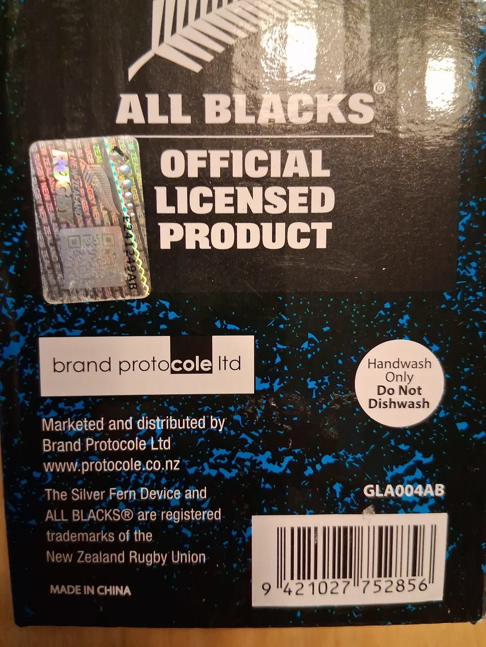 New Zealand Rugby Union All Blacks Pilsner Glass NIB